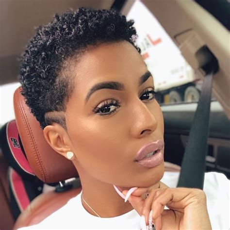 short tapered haircut female natural hair